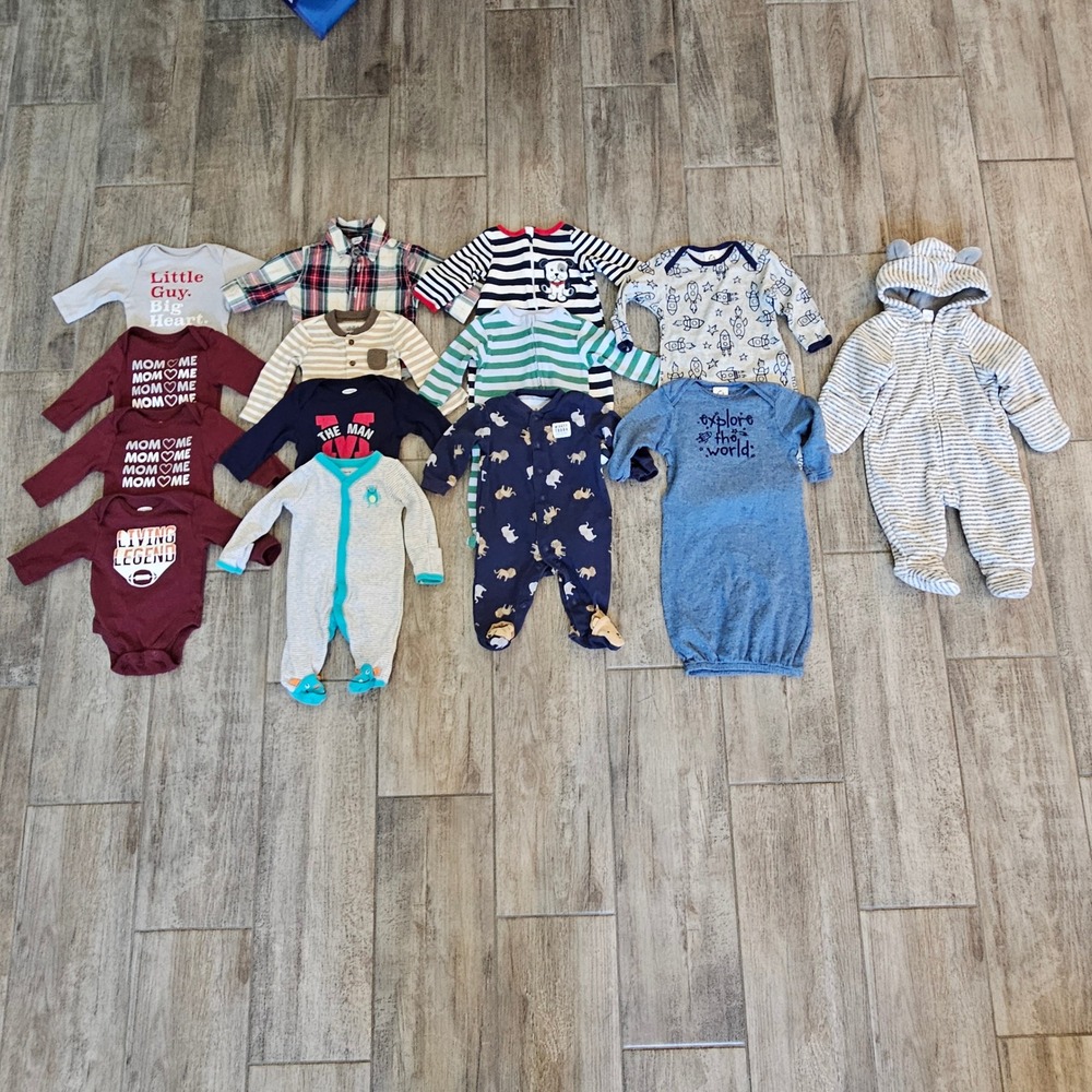 Old Navy Carters Gerber Baby Boy Clothes Bundle of 13 Size 0-6M Infant Newborn